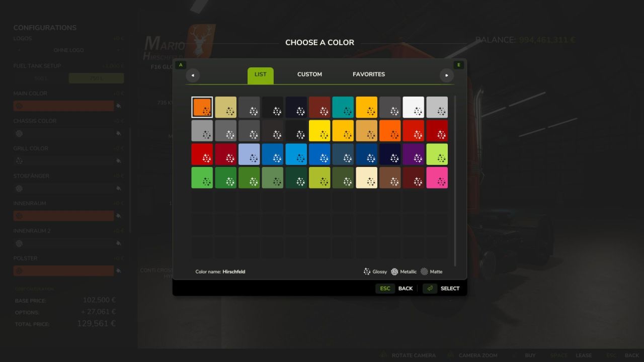 Легендарна Вантажівка Volvo F16 Hirschfeld Version для Farming Simulator 25