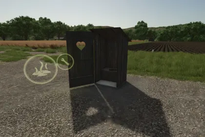 Декоративний Woodtoilet — Оригінальна Дерев’яна Вбиральня з Рідким Гноєм для Farming Simulator 25 — 1