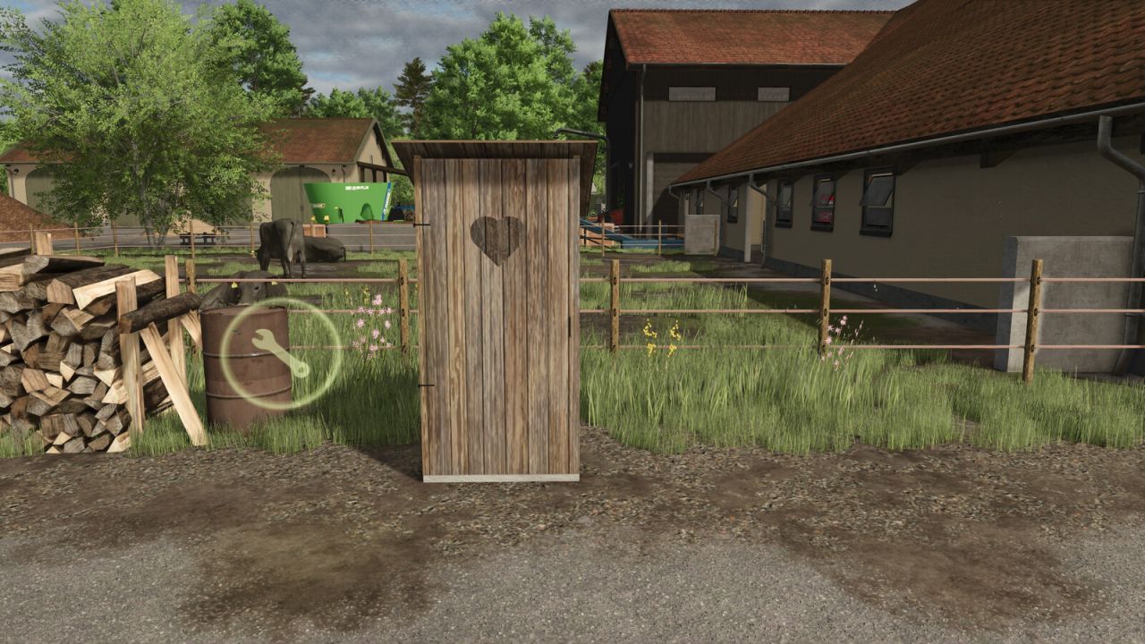 Декоративний Woodtoilet — Оригінальна Дерев’яна Вбиральня з Рідким Гноєм для Farming Simulator 25