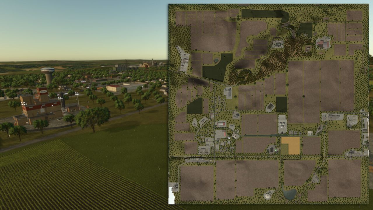 Нова Американська Карта The Elm Rochester — Великі Поля, Виробництва та Потяг у FS25