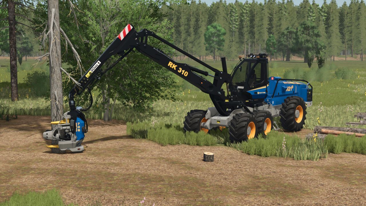 Потужний Лісозаготівельний Харвестер Rottne H21D Steep Slope Pack для Крутих Схилів у FS25