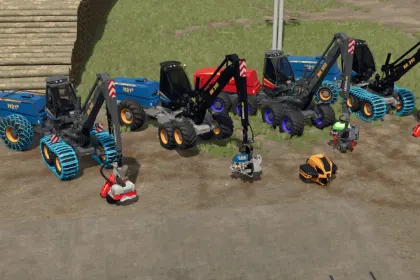 Mocny Harwester Leśny Rottne H21D Steep Slope Pack do Stromej Skośności w FS25