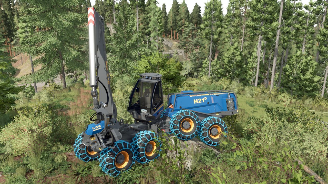 Потужний Лісозаготівельний Харвестер Rottne H21D Steep Slope Pack для Крутих Схилів у FS25