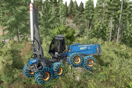 Mocny Harwester Leśny Rottne H21D Steep Slope Pack do Stromej Skośności w FS25