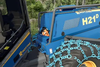 Mocny Harwester Leśny Rottne H21D Steep Slope Pack do Stromej Skośności w FS25