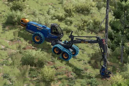 Mocny Harwester Leśny Rottne H21D Steep Slope Pack do Stromej Skośności w FS25