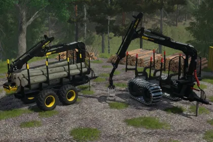Efficient Ponsse Forwarder Trailer with Clambunk for FS25