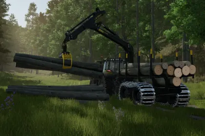 Efficient Ponsse Forwarder Trailer with Clambunk for FS25