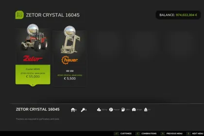 Легендарний Східний Трактор Zetor Crystal 16045 — Тюнінг, Світло та Фронтальний Навантажувач для FS25 — 2