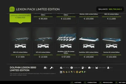 Легендарний Комбайн Claas Lexion 8900 Pack Limited Edition — Тюнінг, Більший Бункер та 45 км/год для FS25 — 4