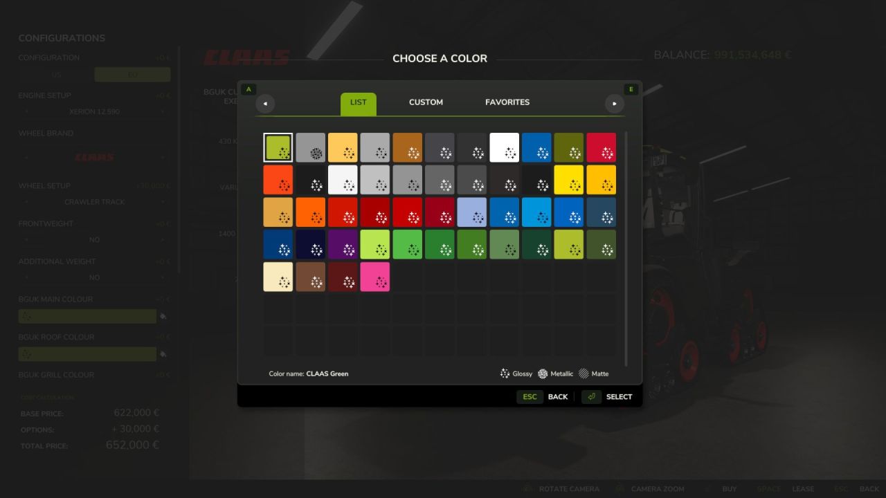 Потужний Трактор BGUK Custom Claas Xerion 12 — 2500 к.с. та Преміум Світло для FS25