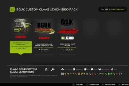 Легендарний Комбайн Claas Lexion 8900 Completely Customized — Максимальна Швидкість і Преміум Світло — 2