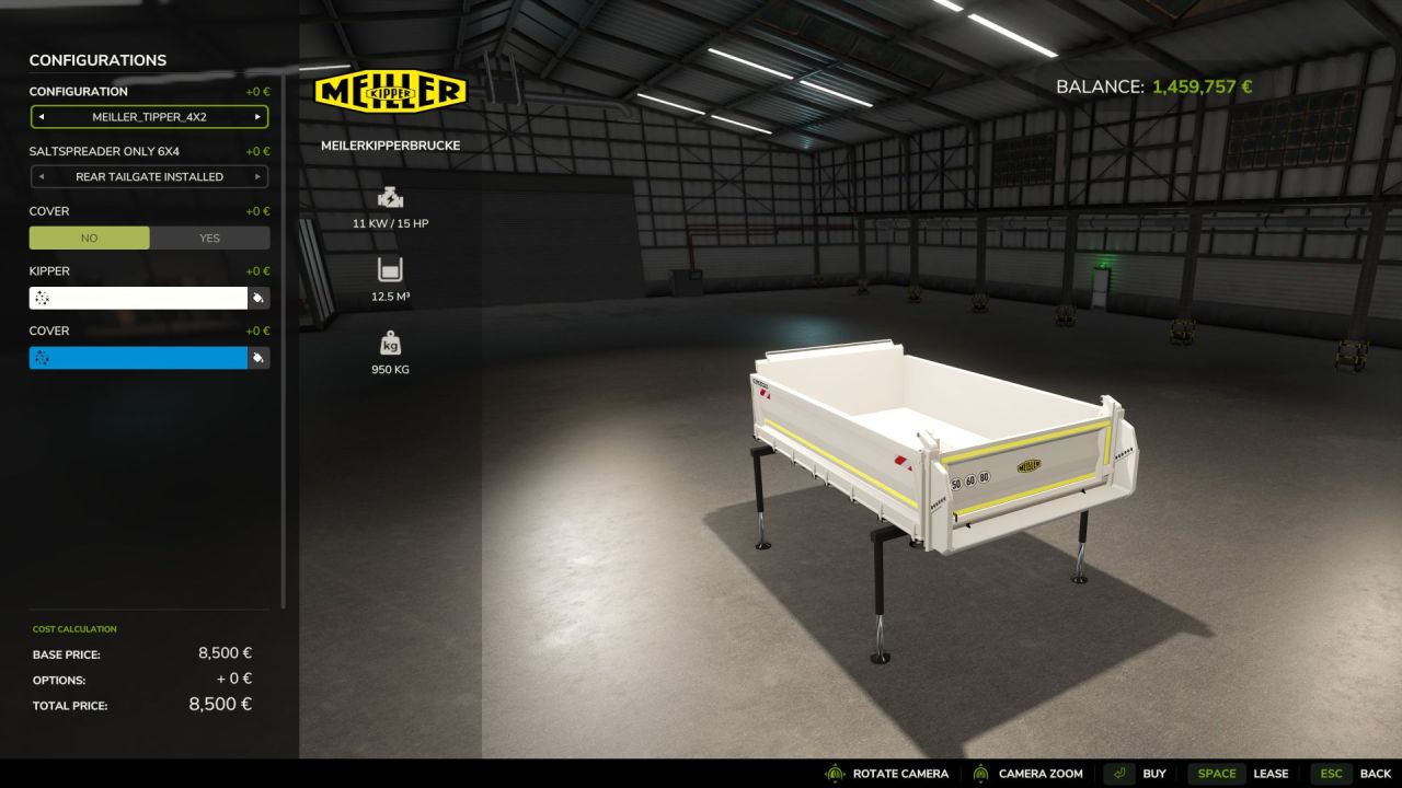 Ефективний Meiller Tipper Swap Body — Самоскидний Swap-Кузов для Вантажівок у Farming Simulator 25