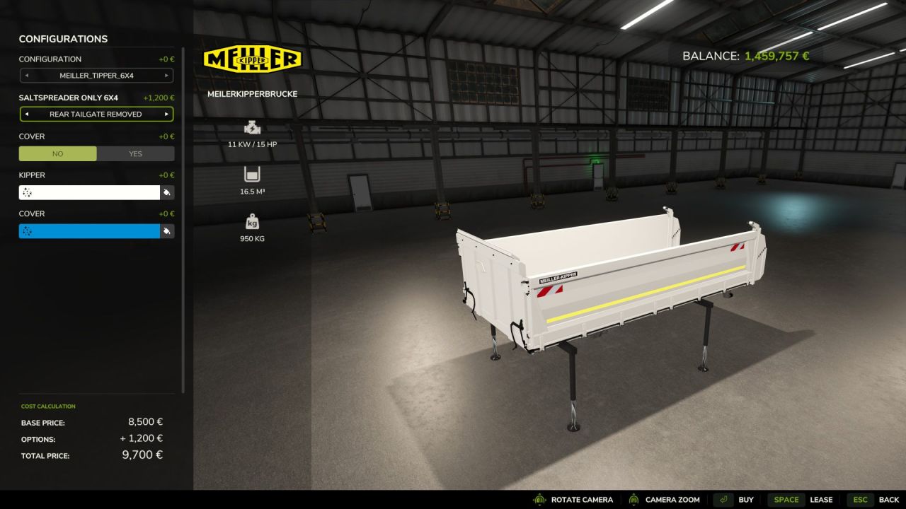 Ефективний Meiller Tipper Swap Body — Самоскидний Swap-Кузов для Вантажівок у Farming Simulator 25