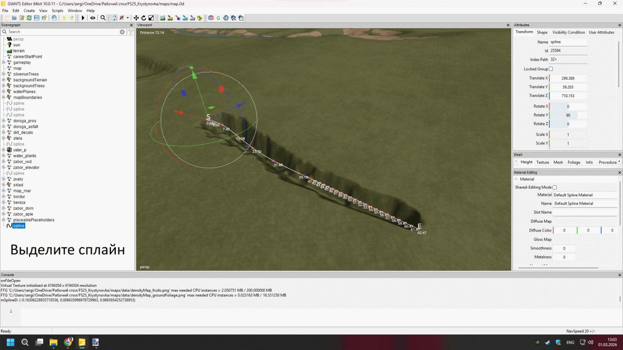 Ефективний River from Spline для FS25 — Швидке Створення Реалістичної Річки в GIANTS Editor