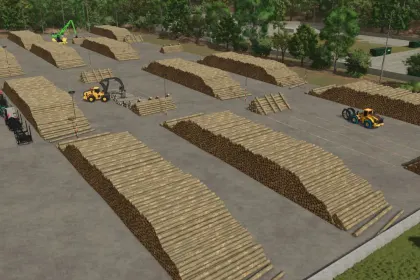 Dekoracyjne stosy drewna do tartaku (Sawmill Decoration Woodpiles) dla Farming Simulator 25 — 1