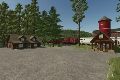 Нова Карта Jasper River Valley для Farming Simulator 25 — Лісозаготівля, Поїзд і Виробництва — 1