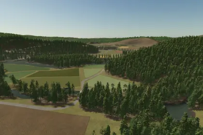 Нова Карта Jasper River Valley для Farming Simulator 25 — Лісозаготівля, Поїзд і Виробництва — 5