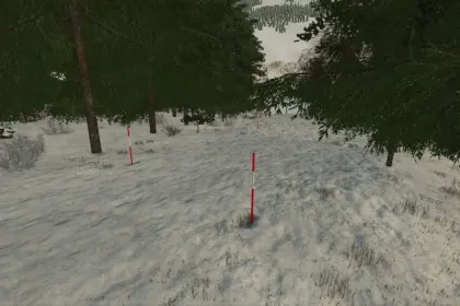 Реалістичні Swedish Snow Pole — Напрямні Стовпчики для Зимових Доріг у FS25 — 2