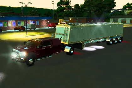 Потужний Пікап 2024 Ram 3500 CrewCab With Sleeper для Farming Simulator 25 — Тюнінг, 5th Wheel і Робота на Фермі — 4