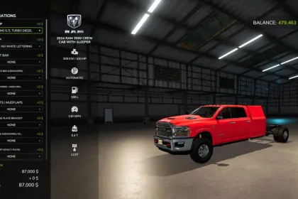 Потужний Пікап 2024 Ram 3500 CrewCab With Sleeper для Farming Simulator 25 — Тюнінг, 5th Wheel і Робота на Фермі — 6