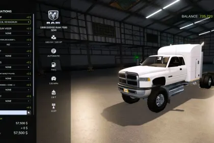 Потужна Вантажівка 1999 Dodge Ram 7500 Semi для Важких Перевезень у FS25 — 5