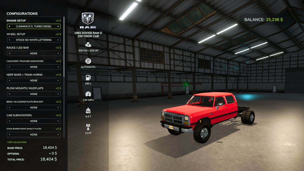 Легендарний Пікап 1992 Dodge Ram D 250 Crew Cab — Потужний Cummins 4x4 для FS25