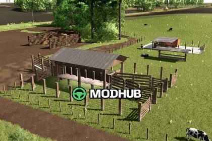 Mod na Tereny dla Zwierząt Cow Pasture With Milking Barn dla Farming Simulator 25
