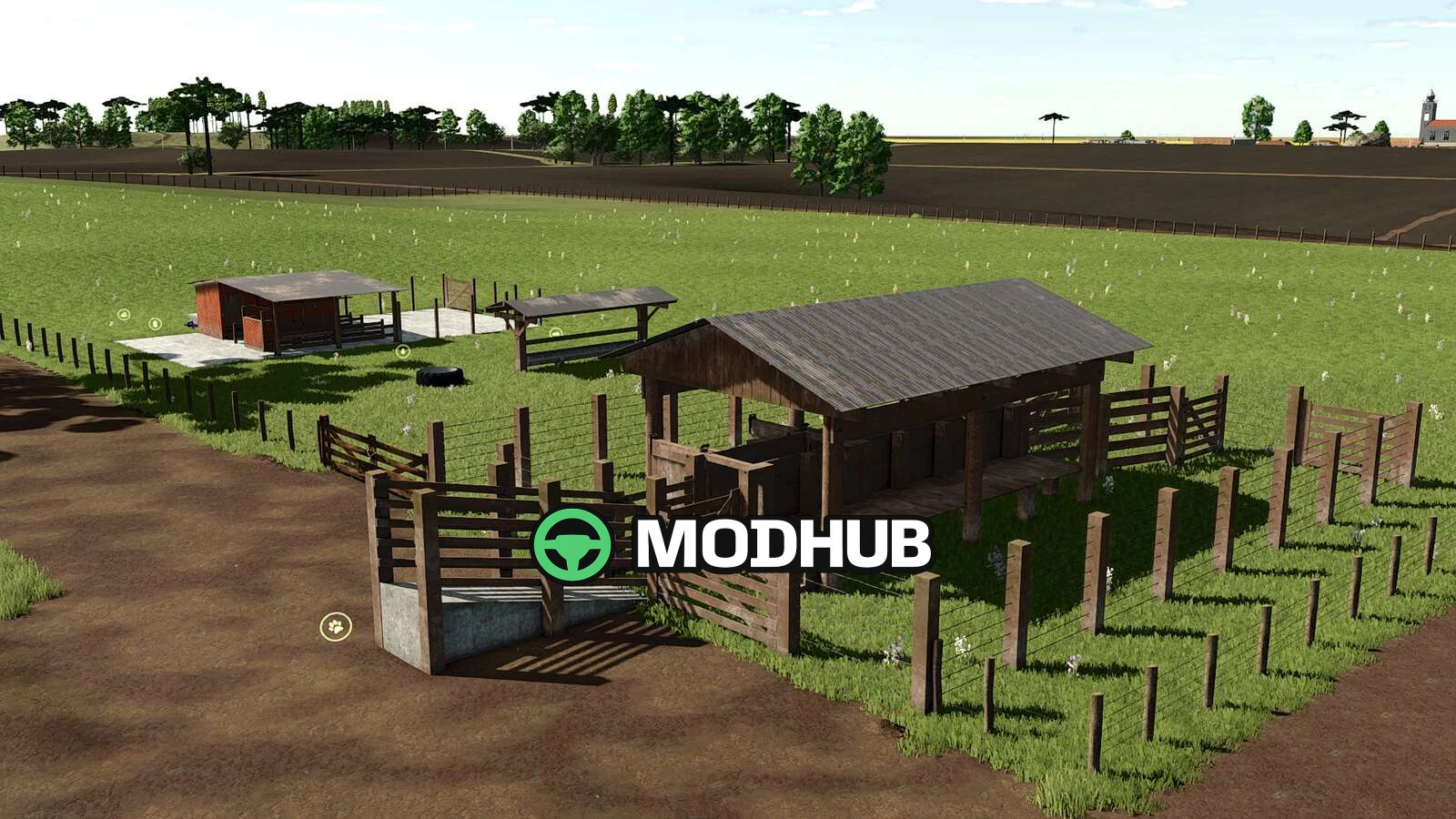 Мод на Тваринницькі загони Cow Pasture With Milking Barn для Фермер Симулятор 25