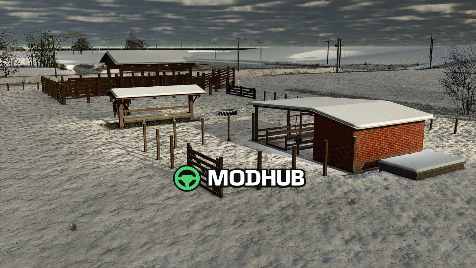 Мод на Тваринницькі загони Cow Pasture With Milking Barn для Фермер Симулятор 25