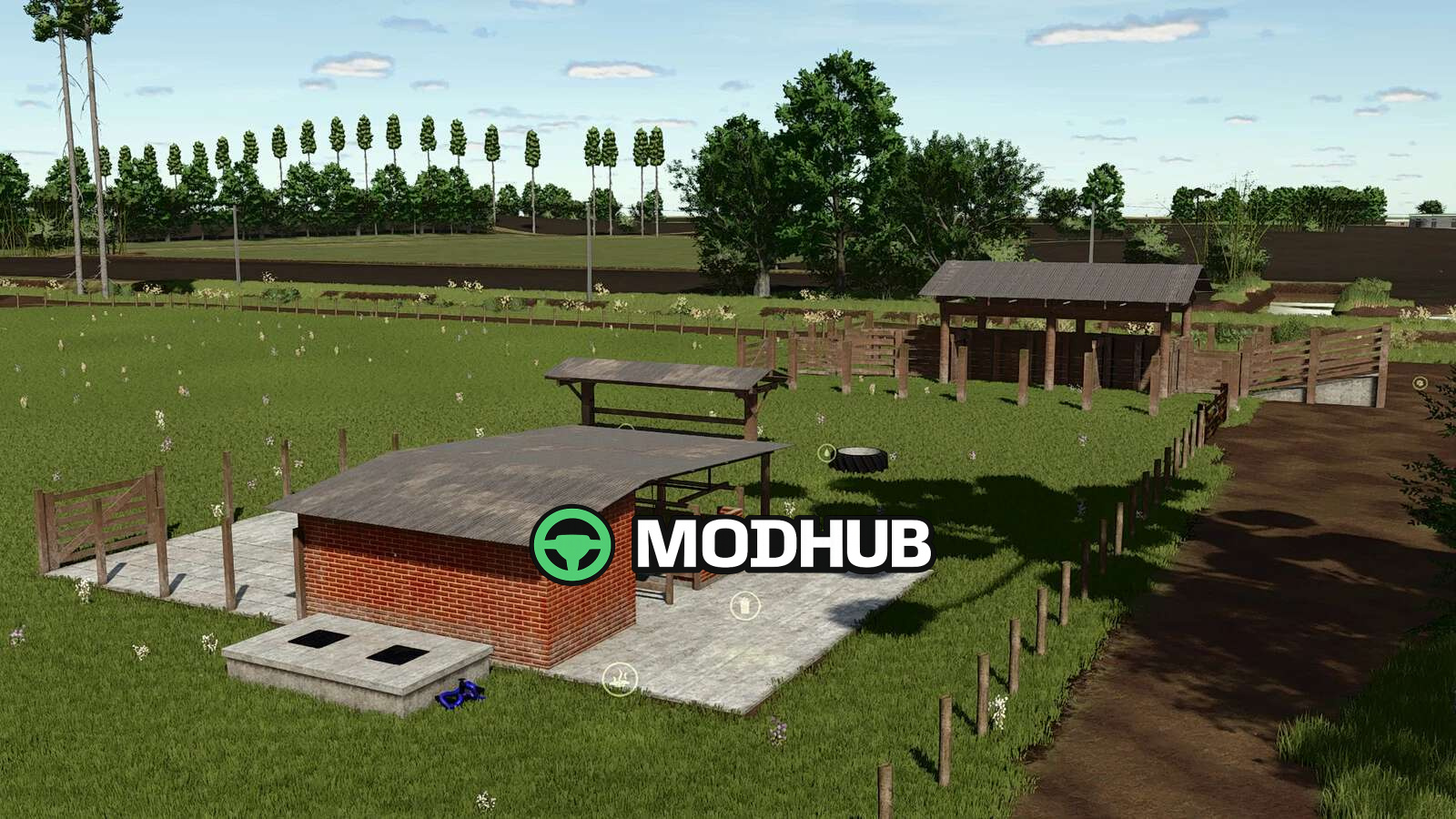 Мод на Тваринницькі загони Cow Pasture With Milking Barn для Фермер Симулятор 25