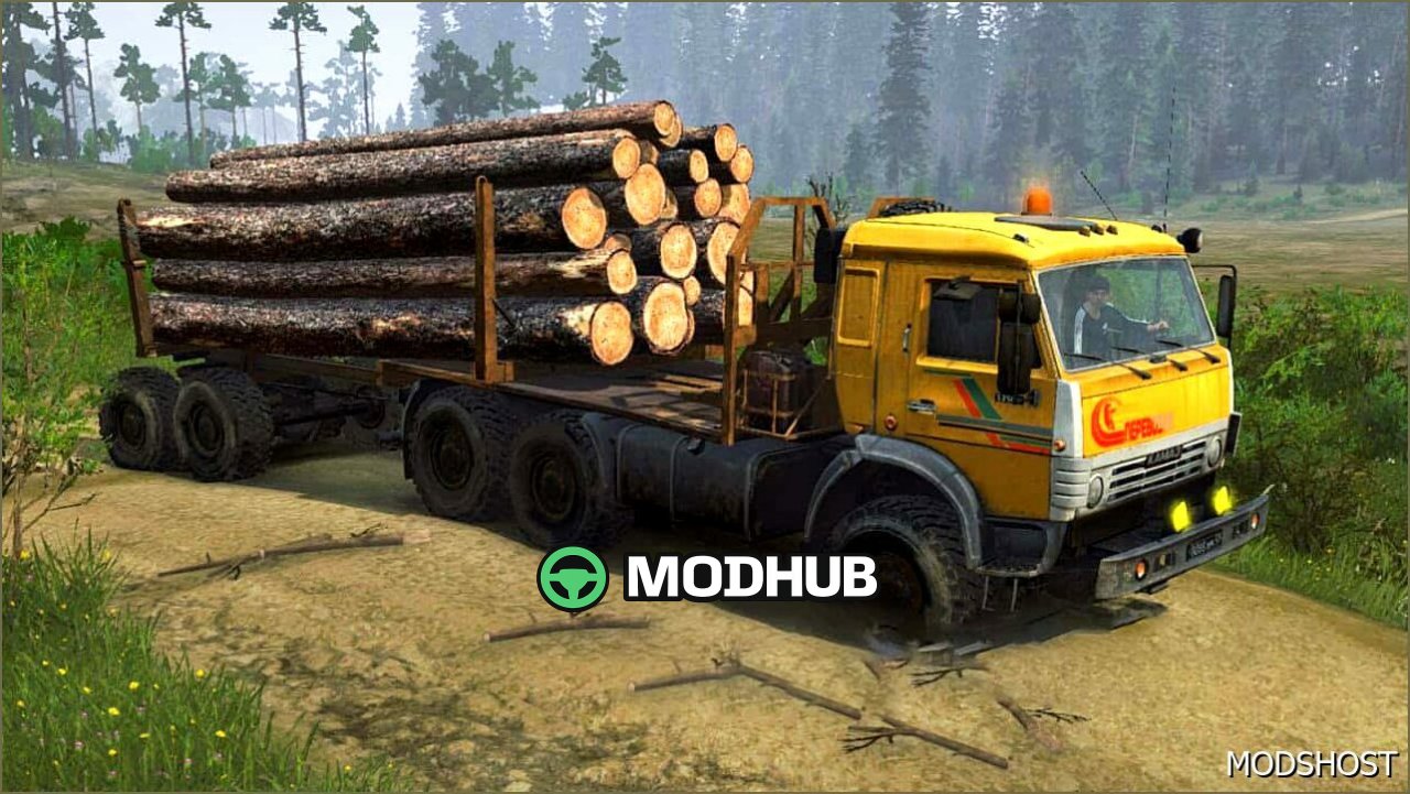 Kamaz 53504: Powerful Timber Carrier for MudRunner