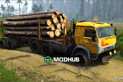 Kamaz 53504: Potężny Transporter Drewna do MudRunner