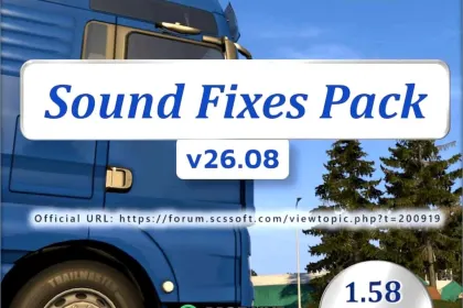 Pakiet Poprawek Dźwiękowych V26.08 - wciągający mod do ATS