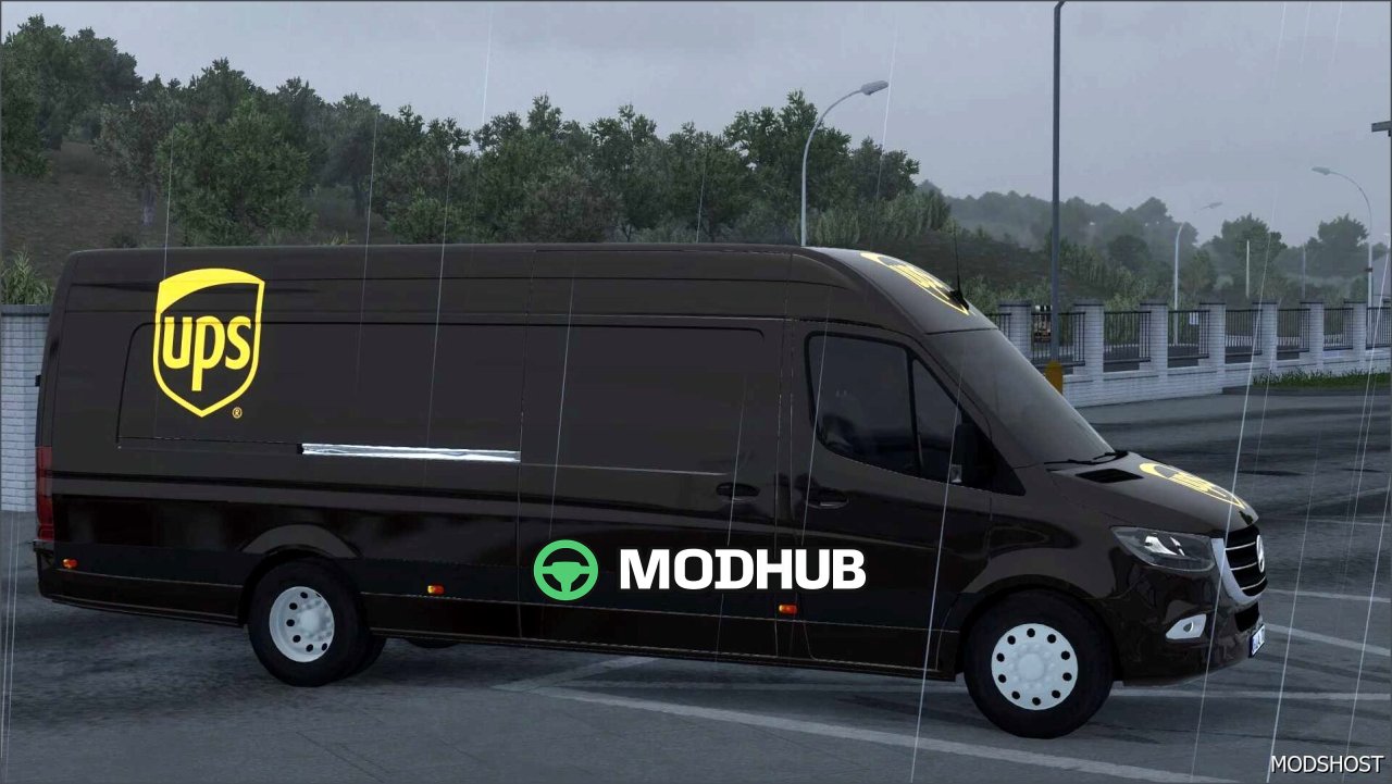 UPS Mercedes Benz Sprinter: Stilvolles und Lebhaftes ETS2 Skin Mod