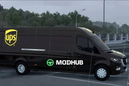 UPS Mercedes Benz Sprinter: Stylish and Vibrant ETS2 Skin Mod