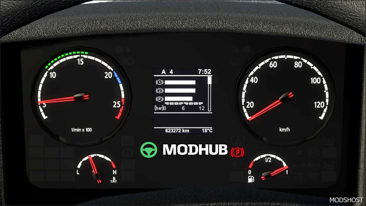 Реалістична панель приладів Scania OLD 1.58 - чудова деталь