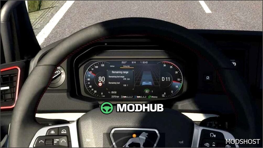 Verbessertes Armaturenbrett MAN TGX 2020 1.58 - schlank und funktional