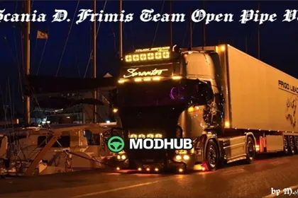 Scania D. Frimis Team Open Pipe V8 V4.0 – dynamic and powerful sound mod