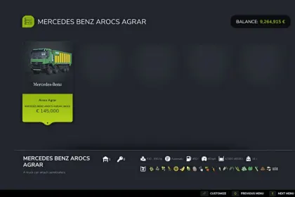 Ефективний Мод Mercedes Benz Arocs Agrar для Farming Simulator 25 — 4