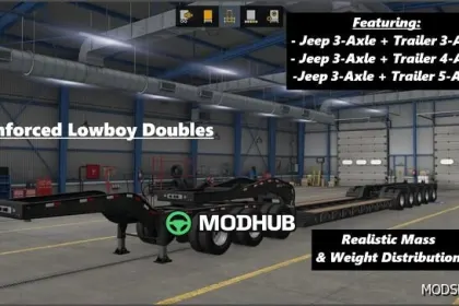 Reinforced Lowboy Doubles ATS Trailer Mod - Realistic and Powerful