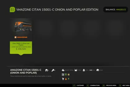 Amazone Citan 15001-C (версія для цибулі та тополі) для Farming Simulator 25 — 3