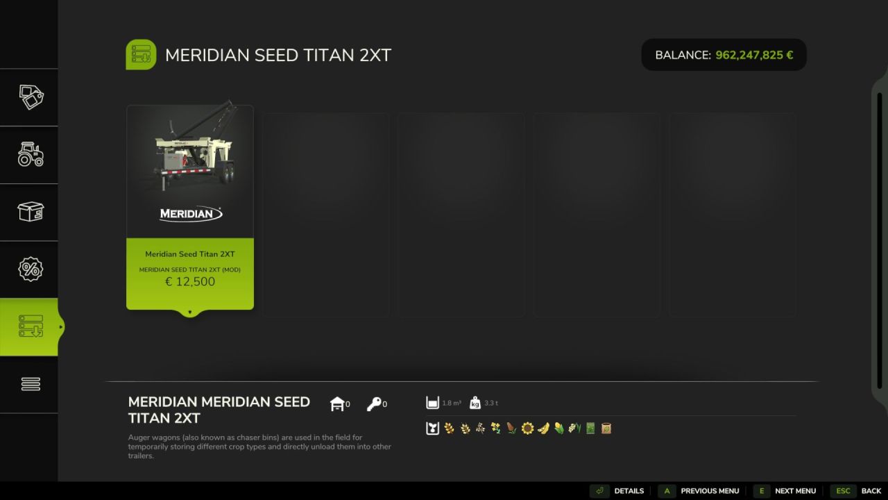 Effektives Mod Meridian Seed Titan für schnelle Saatgutverarbeitung