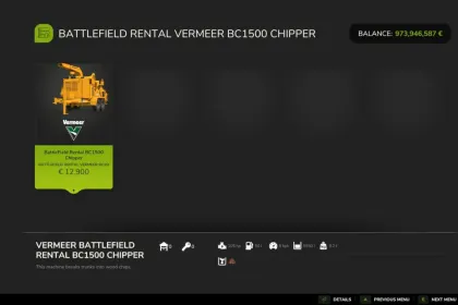 Efficient Vermeer CR1500 'Battlefield Rental' for Farming Simulator 25 — 3