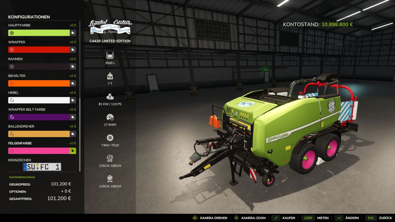Efektywny Prasa John Deere C441R Limited Edition do Farming Simulator 25