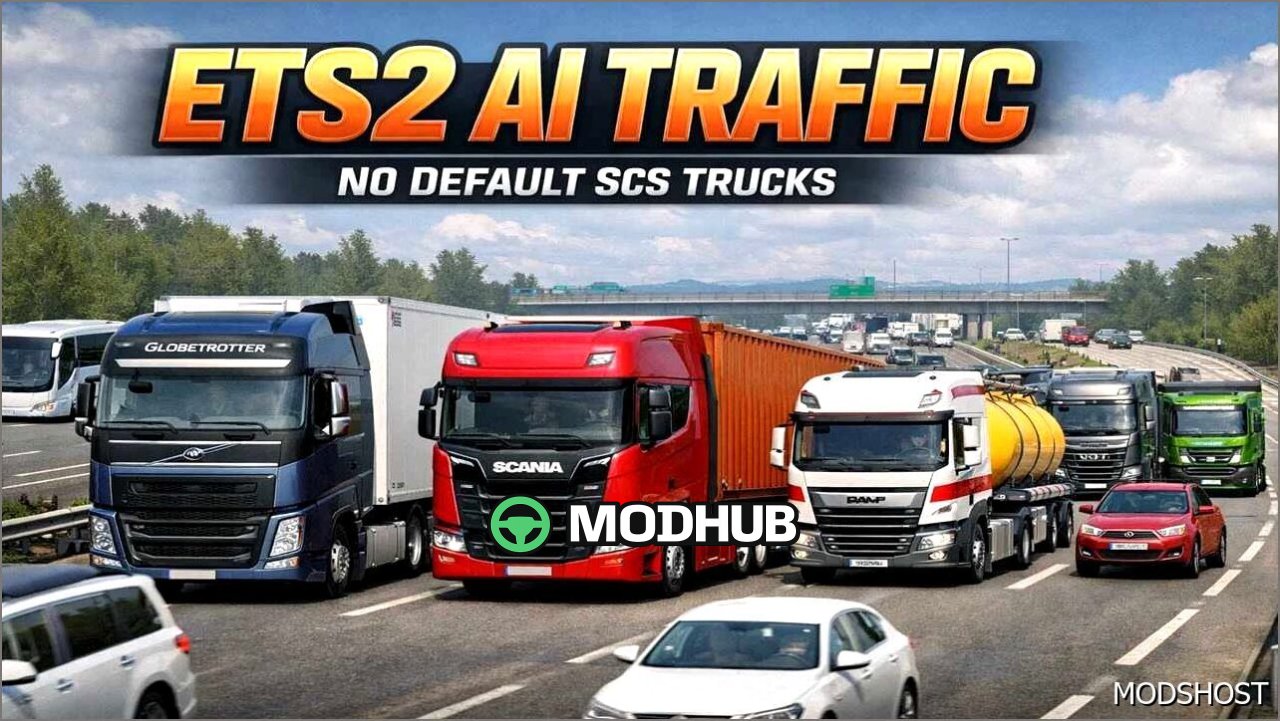 AI Traffic NO Default SCS Trucks ETS2 Mod – realistisch und vielfältig