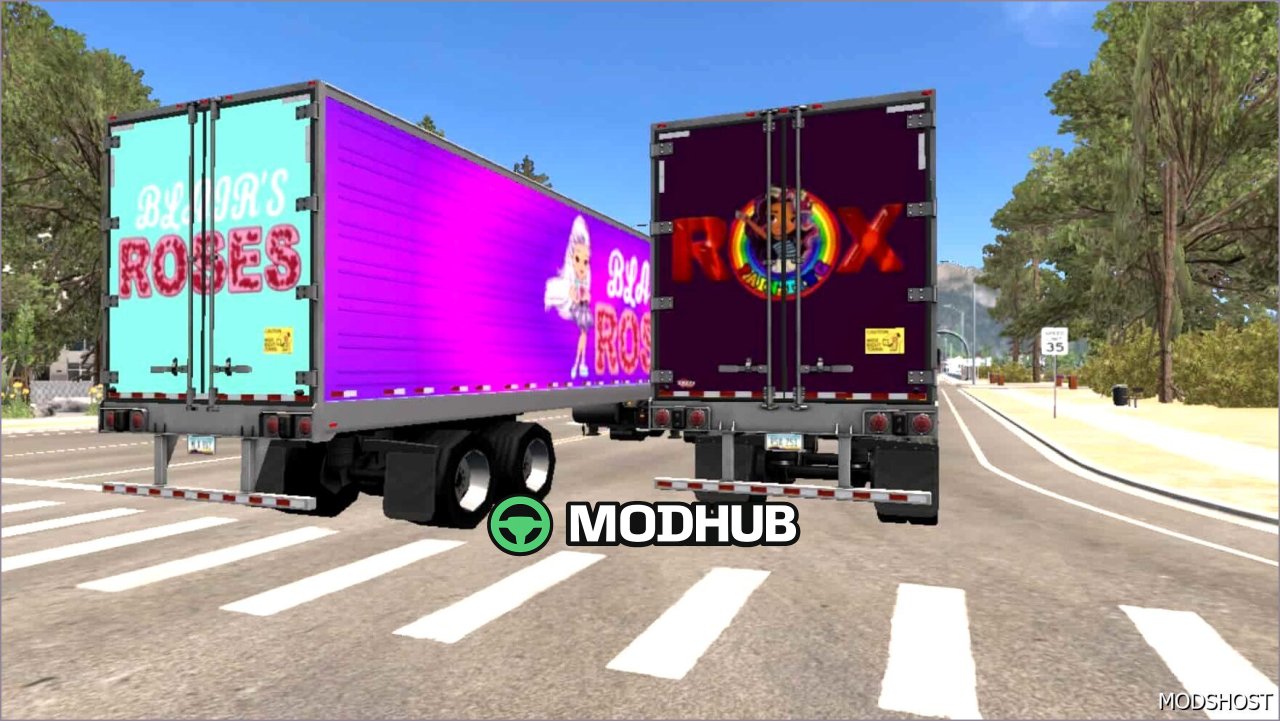 Faszinierendes Blair’s Roses & ROX Malerei-Semi-Trailer-Skin-Paket 1