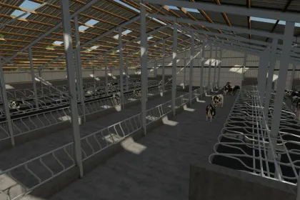 Ефективний Двосторонній Коровник Eight Bay для Farming Simulator 25 — 2