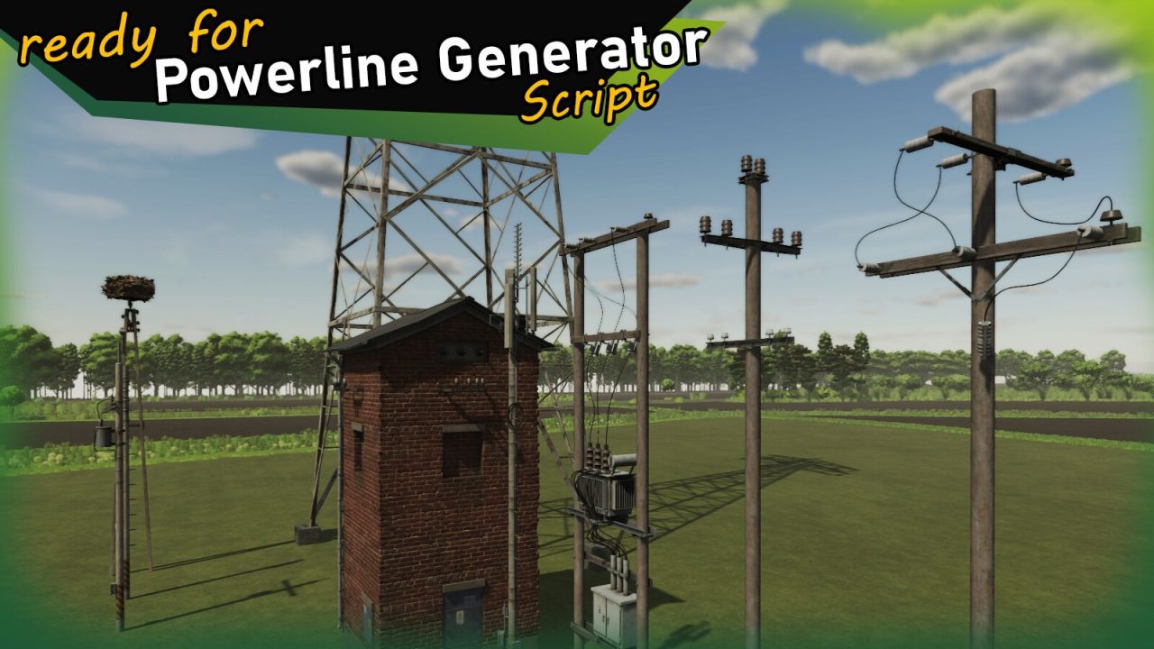 Ефективний Мод PowerPole Set (Prefab) для Farming Simulator 25