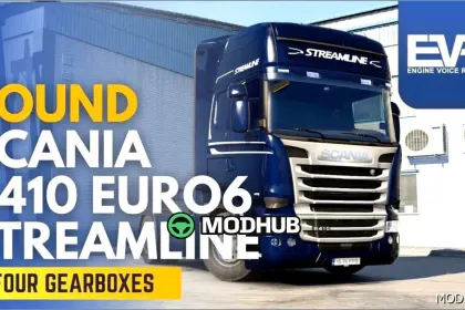 Реалістичний звук Scania R410 DC13.115 Euro6 V1.26.1